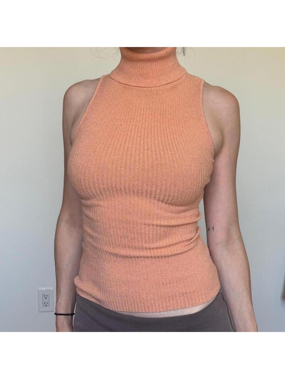 Y2K Bebe sparkly sleeveless turtleneck Sz. XS